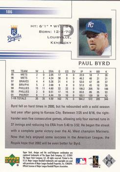 2002 Upper Deck #186 Paul Byrd Back