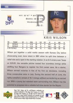 2002 Upper Deck #188 Kris Wilson Back