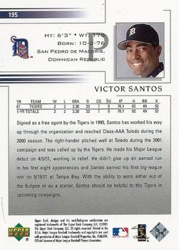 2002 Upper Deck #195 Victor Santos Back