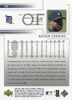 2002 Upper Deck #199 Roger Cedeno Back