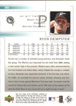 2002 Upper Deck #369 Ryan Dempster Back