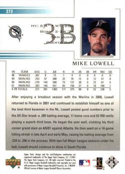 2002 Upper Deck #373 Mike Lowell Back