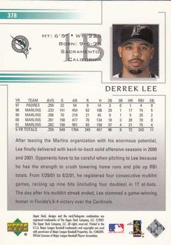 2002 Upper Deck #378 Derrek Lee Back
