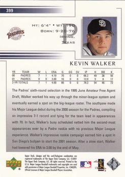 2002 Upper Deck #399 Kevin Walker Back