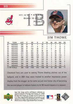 2002 Upper Deck #572 Jim Thome Back