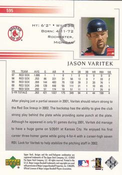 2002 Upper Deck #595 Jason Varitek Back