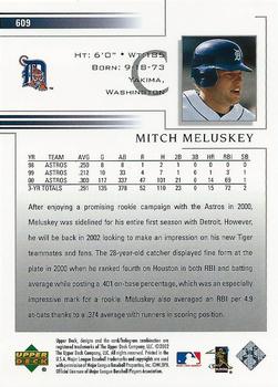 2002 Upper Deck #609 Mitch Meluskey Back