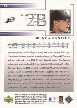 2002 Upper Deck #94 Brent Abernathy Back