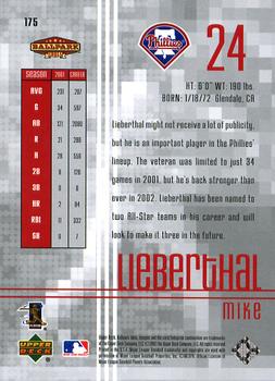 2002 Upper Deck Ballpark Idols #175 Mike Lieberthal Back