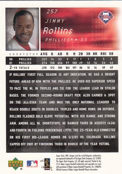 2002 Upper Deck MVP #257 Jimmy Rollins Back
