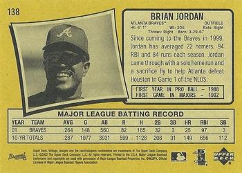 2002 Upper Deck Vintage #138 Brian Jordan Back