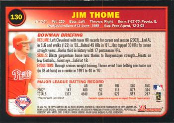 2003 Bowman #130 Jim Thome Back