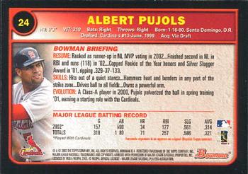 2003 Bowman #24 Albert Pujols Back