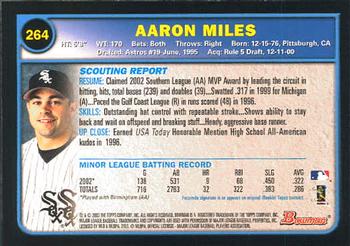 2003 Bowman #264 Aaron Miles Back