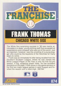 1991 Score #874 Frank Thomas Back