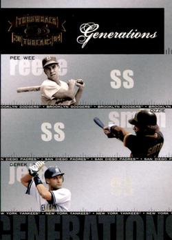 2004 Donruss Throwback Threads - Generations #G-26 Pee Wee Reese / Ozzie Smith / Derek Jeter Front