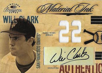 2004 Donruss Timeless Treasures - Material Ink Jersey Number #MI-34 Will Clark Front