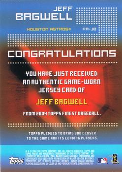 2004 Finest - Relics #FR-JB Jeff Bagwell Back