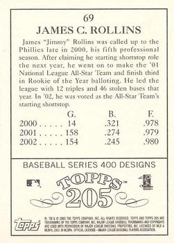 2003 Topps 205 #69 Jimmy Rollins Back