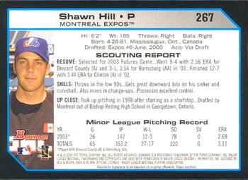 2004 Bowman #267 Shawn Hill Back