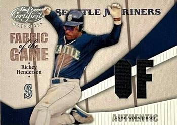 2004 Leaf Certified Materials - Fabric of the Game Position #FG-187 Rickey Henderson Front