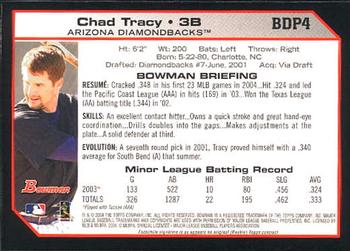 2004 Bowman Draft Picks & Prospects #BDP4 Chad Tracy Back
