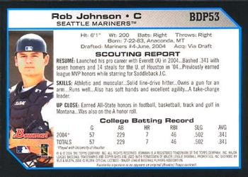 2004 Bowman Draft Picks & Prospects #BDP53 Rob Johnson Back