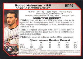 2004 Bowman Draft Picks & Prospects #BDP7 Scott Hairston Back