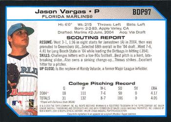 2004 Bowman Draft Picks & Prospects #BDP97 Jason Vargas Back