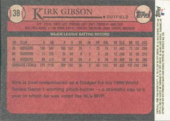 2004 Topps All-Time Fan Favorites #38 Kirk Gibson Back