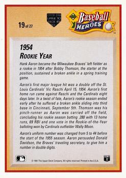 1991 Upper Deck - Baseball Heroes: Hank Aaron #19 Hank Aaron Back