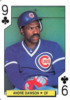 1992 U.S. Playing Card Co. Chicago Cubs Playing Cards #9♣ Andre Dawson Front