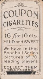 1910-19 Coupon Cigarettes (T213) #NNO Tris Speaker Back