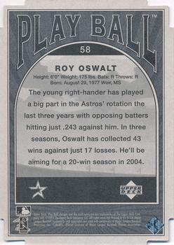 2004 Upper Deck Play Ball - Parallel 175 #58 Roy Oswalt Back