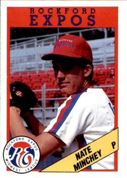 1988 Litho Center Rockford Expos #25 Nate Minchey Front