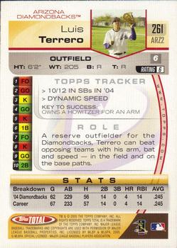 2005 Topps Total #261 Luis Terrero Back