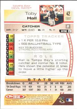 2005 Topps Total #42 Toby Hall Back