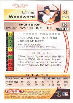 2005 Topps Total #83 Chris Woodward Back