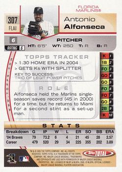 2005 Topps Total #307 Antonio Alfonseca Back