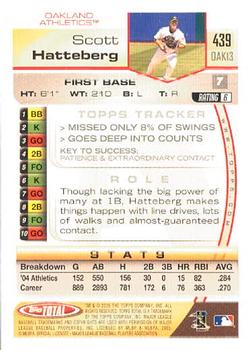 2005 Topps Total #439 Scott Hatteberg Back