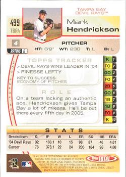 2005 Topps Total #499 Mark Hendrickson Back