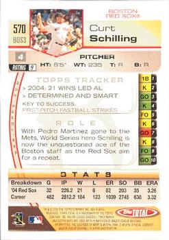 2005 Topps Total #570 Curt Schilling Back