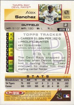 2005 Topps Total #471 Alex Sanchez Back