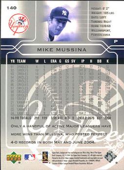 2005 Upper Deck #140 Mike Mussina Back