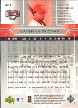 2005 Upper Deck #421 Cristian Guzman Back