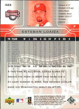 2005 Upper Deck #422 Esteban Loaiza Back