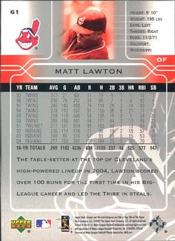 2005 Upper Deck #61 Matt Lawton Back