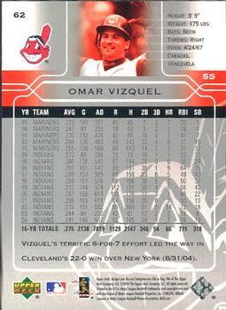 2005 Upper Deck #62 Omar Vizquel Back