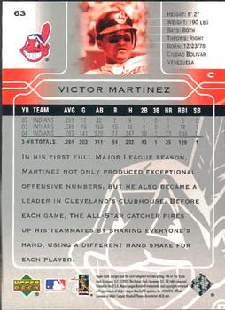 2005 Upper Deck #63 Victor Martinez Back