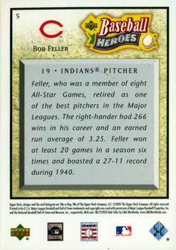 2005 Upper Deck Baseball Heroes #5 Bob Feller Back